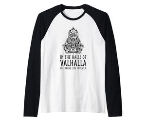 in Valhalla The Brave Live Forever - Mitologia vichinga di Odino Maglia con Maniche Raglan