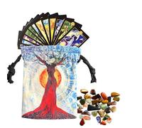 in velluto per tarocchi, borsa con coulisse per carte dei tarocchi - Borse per avvolgere gioielli con motivo di persone di albero,Borse per gli appassionati di sacchetto di gioielli con cordino