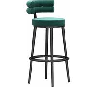 in Velluto, sgabelli banco Schiena, Sgabello libbre l'isola della Cucina, Pub Imbottito con poggiapiedi, sedie da Pranzo per Bar (Green-1ps, 75 cm)