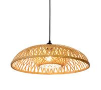 in Vimini con Paralume a Trama Aperta - in Rattan in Stile Giapponese per Sala da Pranzo, Soggiorno, Isola della Cucina, Hotel, Ristorante, Bar