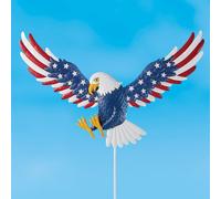 IN Volo Patriottico USA Bald Eagle 4th Di Luglio Metallo Giardino Palo