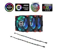 In Win Aurora RGB Kit 3 Ventole RGB 120mm con 2 Strisce LED - con Controllo Software per Case e Pc Gaming - Nero