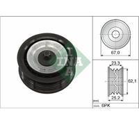 INA 532 0619 10 Deviazione/Puleggia Guida, Cinghia Scanalata per Alfa Romeo ,