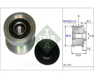 INA 535007210 ruota libera alternatore numero scanalature 6