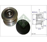 INA 535014910 ruota libera alternatore numero scanalature 6 larghezza 37,3 mm