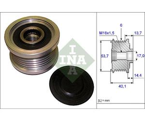 INA 535020210 ruota libera alternatore numero scanalature 6 larghezza 40,1 mm