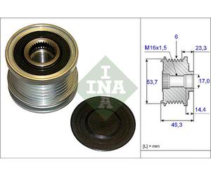 INA 535020410 ruota libera alternatore numero scanalature 6 larghezza 48,3 mm