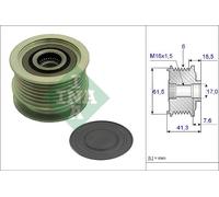 INA 535023410 ruota libera alternatore numero scanalature 6 larghezza 41,3 mm