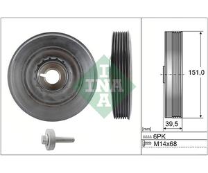 INA 544 0090 20 Kit pulegge, Albero motore/a gomito per DACIA,INFINITI,LADA,MAHI