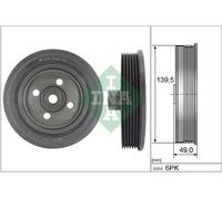 INA 544 0139 10 Puleggia cinghia albero a gomiti per FORD C-MAX (DM2) 140mm