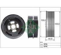 INA 544 0167 10 Puleggia cinghia, Albero a gomiti per FORD,VOLVO