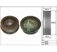 INA 544008210 puleggia albero motore diametro esterno 167 mm larghezza 76,5 mm