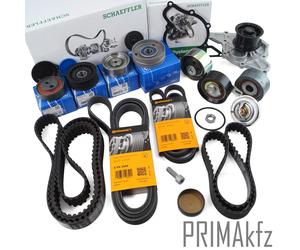 Ina Dentate + Termostato + Conti Cinghie Trapezoidali + SKF Ruoli per Audi VW