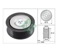 INA 532 0866 10 Galoppino guidacinghia, cinghia Poly-V