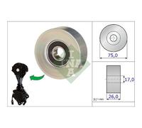 INA Rullo Guida Cinghia Poly V Per Peugeot 207 CC WD_ 1.6 16V