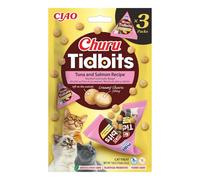 INABA Cat Churu Tidbits Tuna and Salmon Recipe 3x12g bocconcini morbidi e cremosi con tonno e salmone per gatti