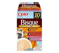 INABA Cat Ciao Bisque Variety 10x40g mix di zuppe cremose con pollo, manzo e pesce per gatti