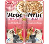 Inaba Cat Twin Packs bustina carne in gelatina - pollo, tonno 2 x 40 g