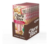 INABA Churu Bites, Bocconcini per Gatti al Tonno e Salmone, 360g | Stick Morbido con Ripieno Cremoso per Cani, Snack Delizioso e Sano, Ricco di Proteine, Senza Coloranti né Conservanti