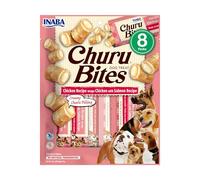 INABA Churu Bites Snack per Cani, Bocconcini di Pollo con Cuore di Salmone - 1 Pack (8 Stick x 12gr) - Premietti per Cane Morbidi e Deliziosi - Cibo per Cani Senza Conservanti o Coloranti Artificiali