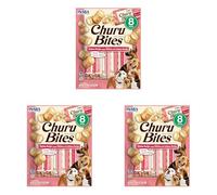 INABA Churu Bites Snack per Cani, Bocconcini di Pollo con Cuore di Salmone - 1 Pack (8 Stick x 12gr) - Premietti per Cane Morbidi e Deliziosi - Cibo per Cani Senza Conservanti o Coloranti Artificiali