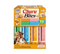 INABA Churu Bites Snack per Cani in 4 Varietà di Gusti, 16 Stick x 12gr