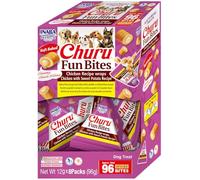 INABA Churu Fun Bites Snack per Cani, Bocconcini di Pollo e Patate Dolci - 8 Pack x 12gr - Premietti per Cane Morbidi e Deliziosi - Cibo per Cani Senza Conservanti o Coloranti Artificiali, Grain-Free