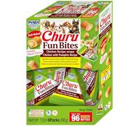 INABA Churu Fun Bites Snack per Cani, Bocconcini di Pollo e Zucca - 8 Pack x 12gr - Premietti per Cane Morbidi e Deliziosi - Cibo per Cani Senza Conservanti o Coloranti Artificiali, Grain-Free