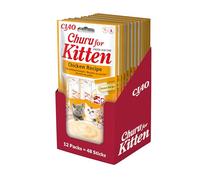 INABA Churu Kitten, Snack per Gattini <12 Mesi al Pollo, 48 Stick x14g