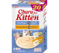 INABA Churu Kitten, Snack per Gattini <12 Mesi al Pollo e Tonno, 20x14g | Snack Morbido e Cremoso per Gattini Sotto i 12 Mesi, Con Omega 3 e 6, Stick da Leccare, Senza Conservanti né Coloranti