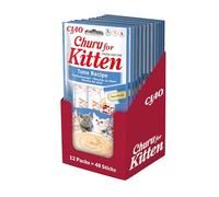 INABA Churu Kitten, Snack per Gattini <12 Mesi al Tonno, 48 Stick x14g
