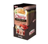 INABA Churu Luxury Snack per Gatti Cremoso con Tonno e Aragosta - 12 Pack (48 Stick x 14gr) - Delizioso e Pregiato Cibo per Gatti da Leccare - Snack Gatto Senza Conservanti o Coloranti Artificiali