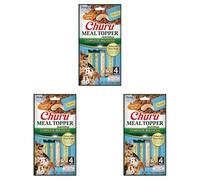 INABA Churu Meal Topper, Snack per Cani Cremoso con Pollo e Formaggio - 1 Pack (4 Stick x 14gr) - Condimento per Cibo Secco - Snack Cani Senza Conservanti o Coloranti Artificiali, Grain-Free