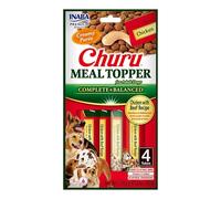 INABA Churu Meal Topper, Snack per Cani Cremoso con Pollo e Manzo - 1 Pack (4 Stick x 14gr) - Condimento per Cibo Secco - Snack Cani Senza Conservanti o Coloranti Artificiali, Grain-Free