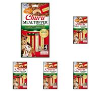 INABA Churu Meal Topper, Snack per Cani Cremoso con Pollo e Manzo - 1 Pack (4 Stick x 14gr) - Condimento per Cibo Secco - Snack Cani Senza Conservanti o Coloranti Artificiali, Grain-Free