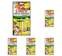 INABA Churu Meal Topper, Snack per Cani Cremoso con Zucca - 1 Pack (4 Stick x 14gr) - Condimento per Cibo Secco - Snack Cani Senza Conservanti o Coloranti Artificiali, Grain-Free (Confezione da 5)
