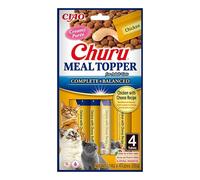 INABA Churu Meal Topper, Snack per Gatti Cremoso con Pollo e Formaggio - 1 Pack (4 Stick x 14gr) - Condimento per Cibo Secco Gatti - Snack Gatto Senza Conservanti o Coloranti Artificiali, Grain-Free