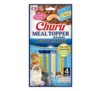 INABA Churu Meal Topper, Snack per Gatti Cremoso con Tonno e Capesante - 1 Pack (4 Stick x 14gr) - Condimento per Cibo Secco Gatti - Snack Gatto Senza Conservanti o Coloranti Artificiali, Grain-Free