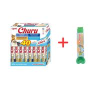 Inaba Cat Ciao Churu snack cremoso - selezione di tonno (tonno, manzo, alalunga, frutti di mare) 40 x 14 g