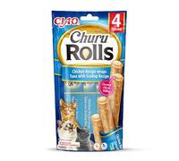 INABA Churu Rolls Chicken 4x10g involucri di pollo, tonno e capesante per gatti