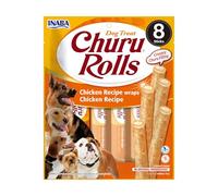 INABA Churu Rolls Snack per Cani, Bastoncini di Pollo con Cuore di Pollo - 1 Pack (8 Stick x 12gr) - Premietti per Cane Morbidi e Deliziosi - Cibo per Cani Senza Conservanti o Coloranti Artificiali