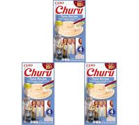 INABA Churu Senior Snack per Gatti Anziani con Tonno - 1 Pack (4 Stick x 14gr) - Cibo per Gatti Sopra i 10 Anni, con Omega 3, Taurina e Vitamina C & E, Snack Gatto Funzionale (Confezione da 3)