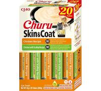 INABA Churu Cat Skin Coat 20x14g pollo, pollo e capesante crema snack per gatti