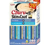 INABA Churu Skin & Coat, Snack per Gatti, Multipack al Tonno, 20x14g