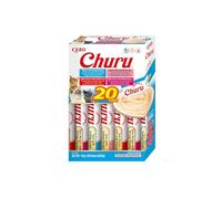 INABA Churu, Snack Cremoso, Multipack Tonno e Frutti di Mare, 20x14g | Snack Morbido e Cremoso, Delizioso, Stick da Leccare, Topper per il Cibo, Ingredienti Premium, Basso Contenuto Calorico