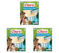 INABA Churu Snack per Cani Cremoso al Pollo e Formaggio - 1 Pack (8 Stick x 20gr) - Premietti per Cane Ipocalorici Morbidi e Deliziosi, Senza Conservanti o Coloranti Artificiali, Grain-Free