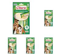 INABA Churu Snack per Cani Cremoso al Pollo e Verdure - 1 Pack (4 Stick x 16gr) - Premietti Cane Ipocalorici, Morbidi e Deliziosi - Cibo per Cani Senza Conservanti o Coloranti Artificiali, Grain-Free
