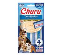 INABA Churu Snack per Cani Cremoso al Tonno, 1 Pack (4 Stick x 14gr) - Premietti Cane Ipocalorici, Morbidi e Deliziosi - Cibo per Cani Senza Pollo, Conservanti o Coloranti Artificiali, Grain-Free