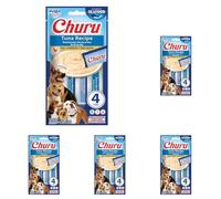 INABA Churu Snack per Cani Cremoso al Tonno, 1 Pack (4 Stick x 14gr) - Premietti Cane Ipocalorici, Morbidi e Deliziosi - Cibo per Cani Senza Pollo, Conservanti o Coloranti Artificiali, Grain-Free