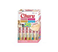 INABA Churu Snack per Gatti Cremoso in 4 Varietà ai Frutti di Mare - 20 Stick x 14g - Cibo per Gatti da Leccare, Sano e Delizioso - Snack Gatto Senza Conservanti o Coloranti Artificiali, Grain-Free